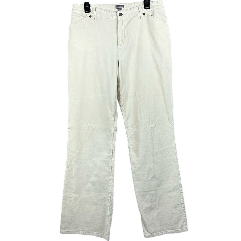 J.Jill Cordurory Pants Straight Leg Tried & True Fit Womens Size 12 Ivory 33x31